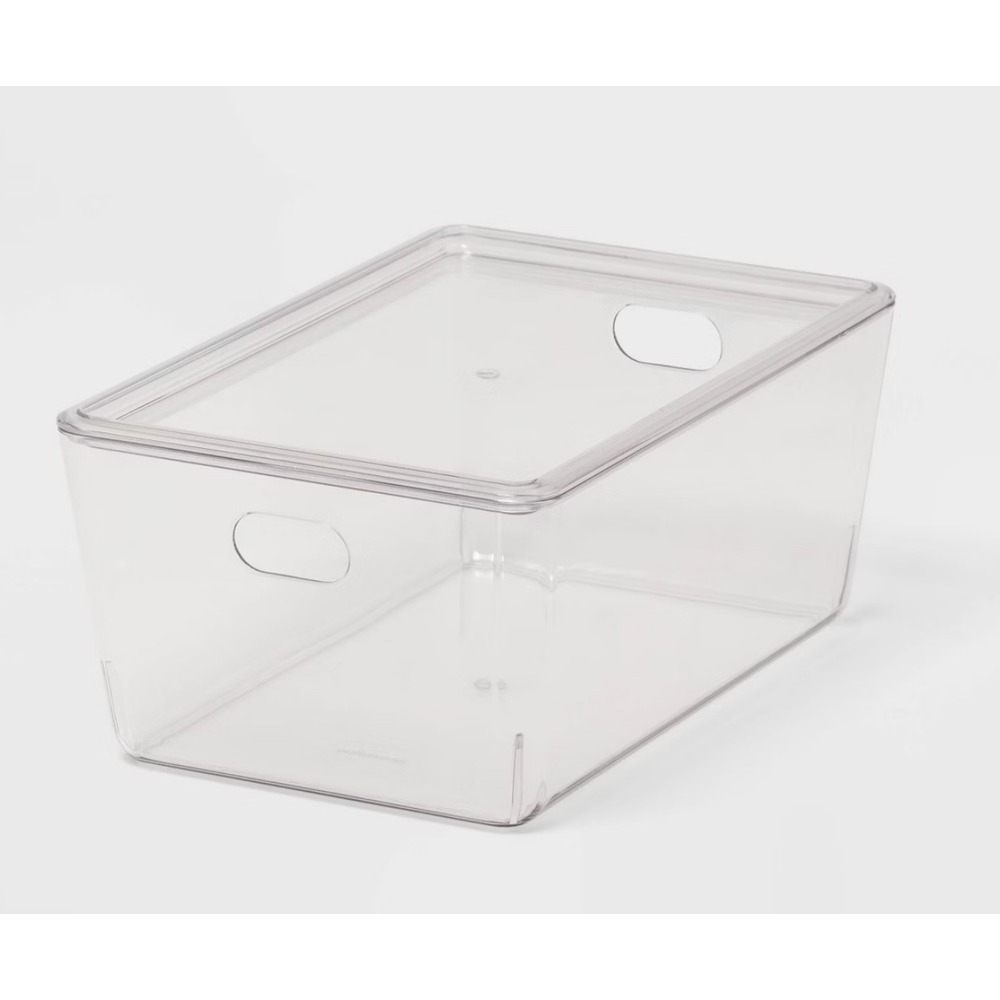 4-Liter Clear Stackable Storage Bins with Inset Lids (Set of 4)